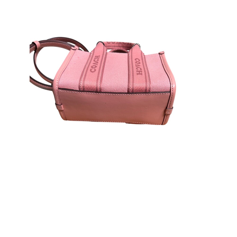 Coach Smith Mini Tote Bag Blush Pink Canvas Leather Crossbody CS618 New - Picture 4 of 13